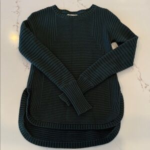Dakini Ribbed Knit Sweater Dark Green Long Sleeve Tunic Women’s XS